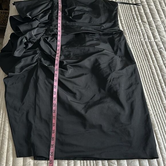 LIDA BADAY Women’s Gathered Strapless Silk Blend Black Cocktail Mini Dress Sz. 4 - Picture 9 of 11